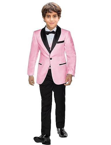 Ring Boy Suit for Wedding Pink Slim Fit Tuxedo Dresswear Kids