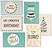 48 Pack Happy Birthday Cards Boxed with Envelopes Bulk, 6 Assorted Blank Retro Party Designs 4x6