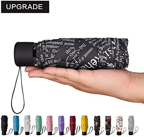 NOOFORMER Mini Travel Sun&rain Umbrella - Light Compact Parasol with 95% UV Protection for Men Women Multiple Colors