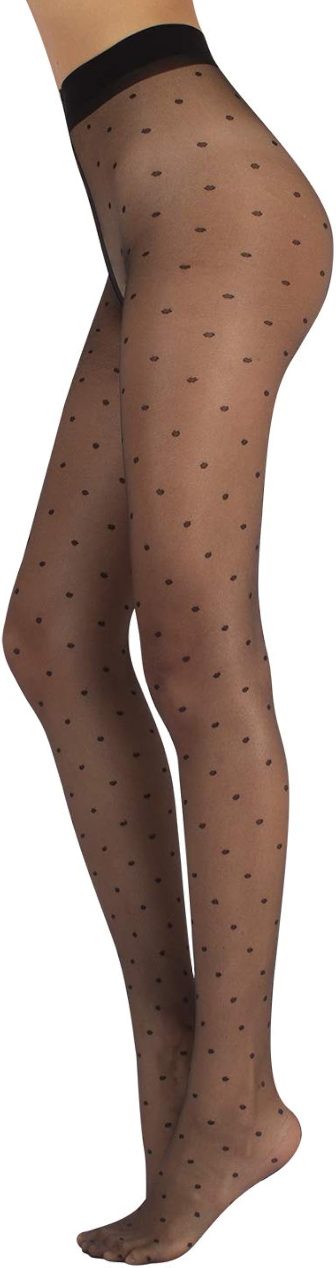 DOT PANTYHOSE SHEER SPOTTY TIGHTS 20 DEN BLACK ITALIAN HOSIERY
