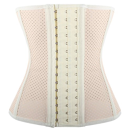 Slimming Corset Waist Trainer Steel Boned Long Torso for Women Weight Loss Beige
