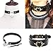 Leather Choker Collar For Women,Sexy Soft PU Leather Choker Necklace (Gold Heart)