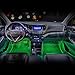 LEDGlow 4pc Green LED Interior Footwell Underdash Neon Lighting Kit for Cars & Trucks - 7 Unique Patterns - Music Mode - 8 Brightness Levels - Auto Illumination - Includes Cigarette Power Adapter