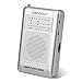 Daogoly Portable Pocket AM/FM Radio Receiver with Clip/Telescopic Antenna/Speaker/AM FM Band, Handheld Mini Size Analog Tuning Radio Transistor,AA Battery Operated