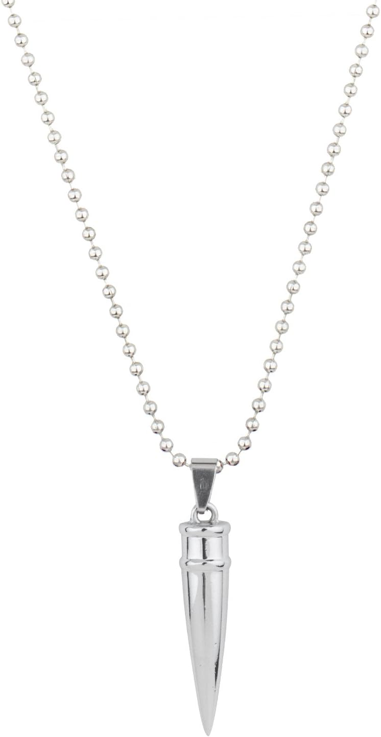 Naveli Silver Plated Army Bullet Pendent Chain for Boys/Men
