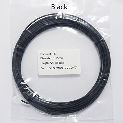 3D Printing Filament,FEIKU 3D Pen Filament Refills 1.75mm PCL Material 33 Linear Feet Doodle Supplies Kit Work with 3D Painting Pen and Printer Black