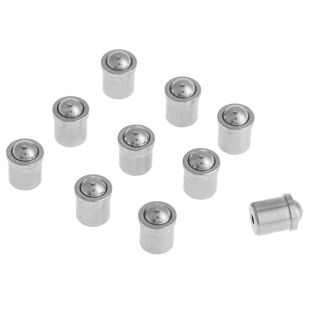 Yunir 10Pcs Ball Plunger, 304 Stainless Steel Push Fit Ball Spring Plunger 5mm*6mm Body, for Mechanical Devices, Clamps, Molds, Automatic Machines, etc