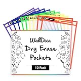 WallDeca Dry Erase Pocket Sleeves Assorted Colors