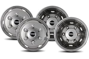 Pacific Dualies 45-1960 Polished 19.5 inch 6 Lug Stainless Steel Wheel Simulator Kit for 1995-2025 Isuzu FRR/NPR/NQR/FSR Lo-Pro and Chevy GMC W4500/W5500