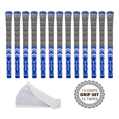 Jaya Golf Grips with Tape, Golf Club Grips, Corded Rubber, Midsize, Light Blue, Set of 13 Grips - Thumbnail 3