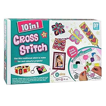 VikriDa 10 in 1 Cross Stitch Art and Craft kit for Girls