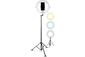 SQUATZ 11’’ LED 12W Selfie Ring Light R11 with Wired Control, Tripod Stand with 6 Sections, Phone Holder, Adjustable Brightness Levels for Influencers, YouTube, TikTok, and Barbers.