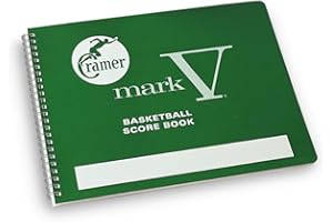Cramer Mark V Basketball Scorebook, 30 Games, 14 Player Positions, 8.5 x 11 Wire Bound | Playbook for Basketball Stats | League, High School, or Middle School Basketball Score Book for Coaches