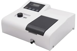 MUCHAIOAK Spectrophotometer, Digital Visible Laboratory Automatic Spectrometer, Visible Wavelength Range 350-1020nm Wave Mass Spectrometer with Automatic Light Door for R&D Teaching Experimentation