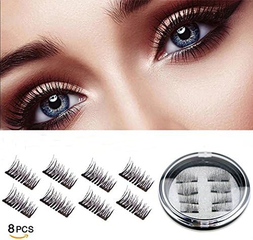 Magnetic False Eyelashes for Natural Look - No Glue,Double Magnet,Easy to Apply - 3D Reusable Mink Eyelash Extensions.Premium Fake Lashes Set