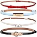 kilofly 4pc Women's PU Leather Adjustable Thin Skinny Belt Waistband Value Pack
