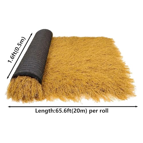 Synthetic Thatch Grass Roof, Commercial Art DIY Craft, Palapa Thatch Roof, Yellow Artificial Mexican Straw Roll, Palapa Thatch Roof (3.28ft*65.6ft(1m*20m))