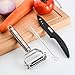 May Fifteenth 3 Pieces Stainle Steel Rruit Knife Peeler Set with Cleaning Brush & 4