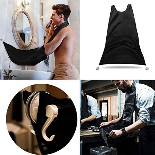 Beard Apron, Beard Catcher Bib with Suction Cups for Mirror. Easy and Effective Way to Keep Your Sink Clean. Perfect Beard Care Shaving Hair Catcher Gift for Gentleman