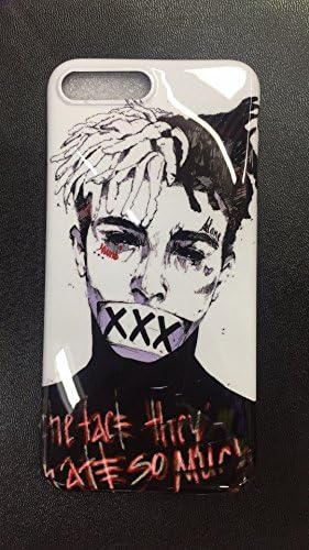 iPhone 6s+/6+ Case, RIP Long Live Xxxtentacion Tribute Slim Durable Soft TPU Case for Apple iPhone 6s Plus and 6 Plus (White XXX Face)
