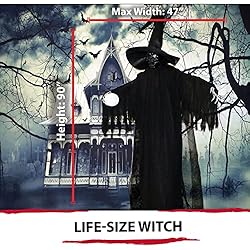 Haunted Hill Farm HHWITCH-2FL Life-Size Animated