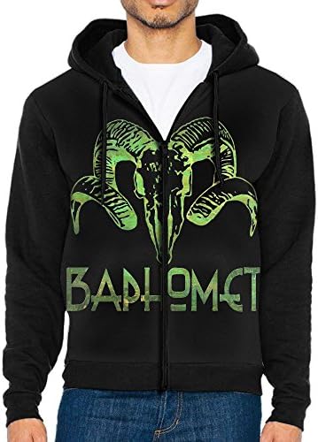 Baphomet Skull Goat Men's Full-Zip Hooded Sweatshirt Pullover Hooded Shirts Pocket M