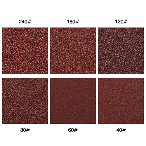 Coceca 100pcs Triangular Hook and Loop Multitool Sandpaper for Wood Sanding Fit 3-1 8 Inch Oscillating Multi Tool Sanding Pad