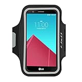 LG G4 Armband, J&D Sports Armband for LG G4, Key holder Slot, Perfect Earphone Connection while Workout Running Armband For LG G4 - (Black)
