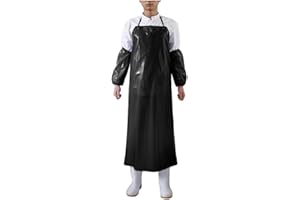 Surblue Waterproof Vinyl Apron Projects Industrial Chemical Resistant Work Safe Clothes,Anti-Corrosion Rubber Staying Dish wa