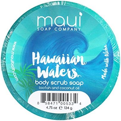 Maui Soap Co. Hawaiian Body Scrub Soap with Loofah and Coconut Oil 4.7 Oz