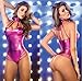 CHYEA Sexy Lingerie Women Lingerie Sexy Underwear Teddy Deep V Bodysuit Ceinture Fun Pajamas Bodysuit Outfits Nightgown Lether Star Model-free size, Purple
