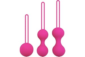 EWL ENJOY WONDERFUL LIFE Kegel Exercise System -Kegel Ball Weight Massager 3 pcs Set for Women Beginner and Advanced Pelvic Floor Muscles,Pelvic Floor Muscles Exercise for Women (Rose Red)