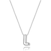 Lisitine Bubble Initial Necklaces Dainty Letter Necklace Cute Name Choker Necklaces for Women Trendy Personalized Pendant Jewelry Gift for Women