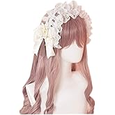 LittleLuluda Lace Headband Lolita Maid Rose Flower Headdress Ornaments Ribbon Vintage Cosplay Party Hair Accessories