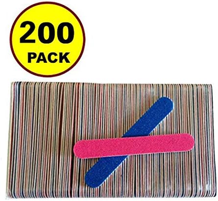 NEW 200 PCS Disposable Professional Beauty Care Nail File 100/240 grit nail Buffer Buffing slim cresent tool Toddler Baby nail file