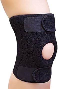 Amazon Co Jp Bingood オープン膝蓋骨膝ブレースサポート ノンスリップスタビライザー膝ブレース 3つの調節可能なストラップ付き 半月板損傷 関節痛 痛み緩和 バスケットボール ランニングに Knee Brace ブラック スポーツ アウトドア