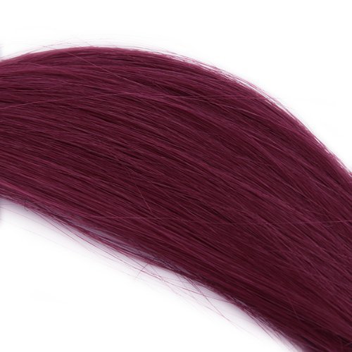 Burgundy Clip in Human Hair Extensions Straight Burgundy Clip on