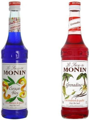 Monin Premium Blue Curacao And Grenadine Bundlle 2x 700ml Amazon Co Uk Grocery