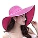 30th floor Women's Summer Wide Brim Beach Hats Sexy Chapeau Large Floppy Sun Caps (Fuchsia)