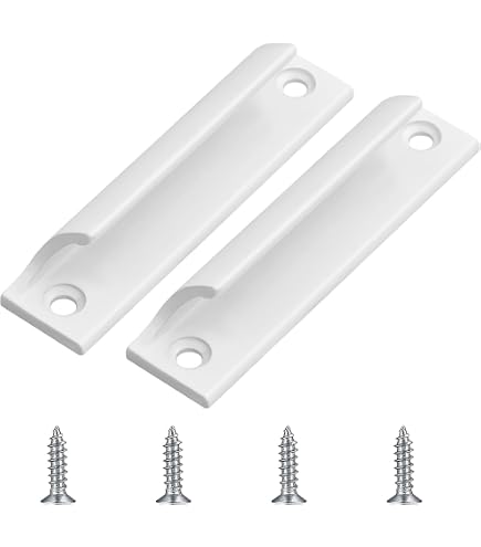 2-Pack Self-Adhesive Oval Sliding Door Handles – 6" White Aluminum Finger Pulls For Glass & Wardrobe Doors