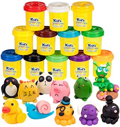 SPIEL 12 Pack of Color Play Dough Kit Non Toxic Wheat Flour Clay Playset with 12 Individual Cans - Pefect Mega Party Packs for Kids