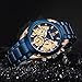Tonnier Stainless Steel Strap Mens Watch Chronograph Date Quartz Sport Watch Blue/Golden