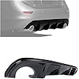 HECASA Rear Diffuser Compatible with 2014-2017 Infiniti Q50 Bumper Lip Spoiler Splitter Gloss Black