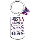 QUIHUD Butterfly Gifts For women Purple Gift For Women Friends Keychains Birthday Gifts For Mom Daughter Sisters Girlfriend Christmas Teen Girls Trendy Stuff Butterfly Keychain