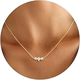 HEVOCY Gold Choker Necklace for Women, Dainty 14K Gold Plated Charm Necklace, Minimal Stackable Jewelry for Daily Wear, Valentine’s Day and Mother’s Day Gift