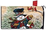 Winter Friends Snowman Large Magnetic Mailbox Cover Primitive Oversized