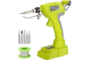 Choerinton Soldering Iron Compatible with Ryobi 18V Battery Soldering Iron Kit 75W Soldering Gun Automatic Feed Welding Iron with 0.04" Solder Wire,5pcs Solder Tips for Home DIY,Repairing Welding