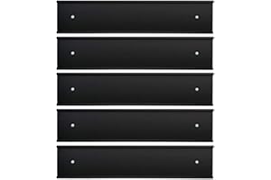 ICOMECN Nameplate Holder Wall or Door 5Pack Black 2“ × 8”