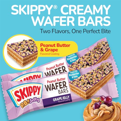 SKIPPY P.B. & JELLY PEANUT BUTTER AND GRAPE JELLY COATED WAFER BARS, 1.3 OZ, 6 CT (36G)/BAR