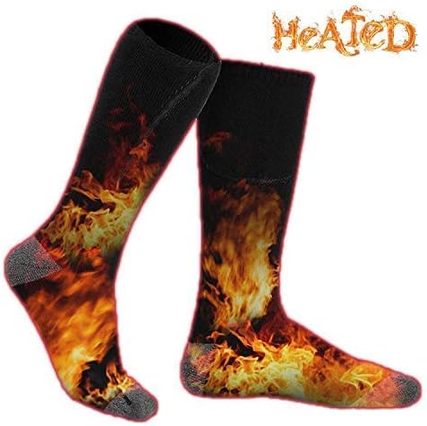JANELIFE Men Women Electric Heated Socks Cold Weather Winter Warm Heated Socks Outdoor Indoor Thermal Heating Socks Camping Hiking Cycling Heating Foot Warmer